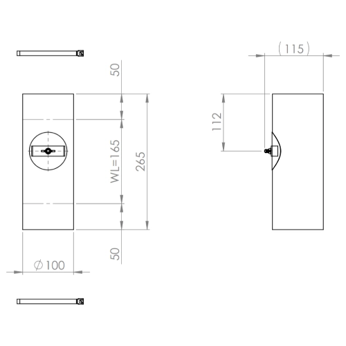 Inspektionselement für Flexrohr, L = 266 mm, Ø100 mm - DRU LAS ES-I 150/100
