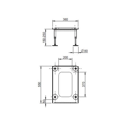 Leda - Traglager T2 für DIAMANT H10 / JUWEL H1 / RUBIN K18 Kaminzubehör