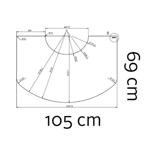 Morsoe - Glasvorlegeplatte 6 mm, 105 x 69 cm - 6100 / 6800 Kaminzubehör